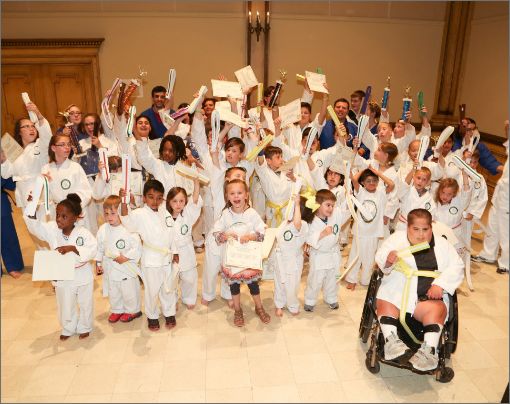 lots of kids in karate uniform