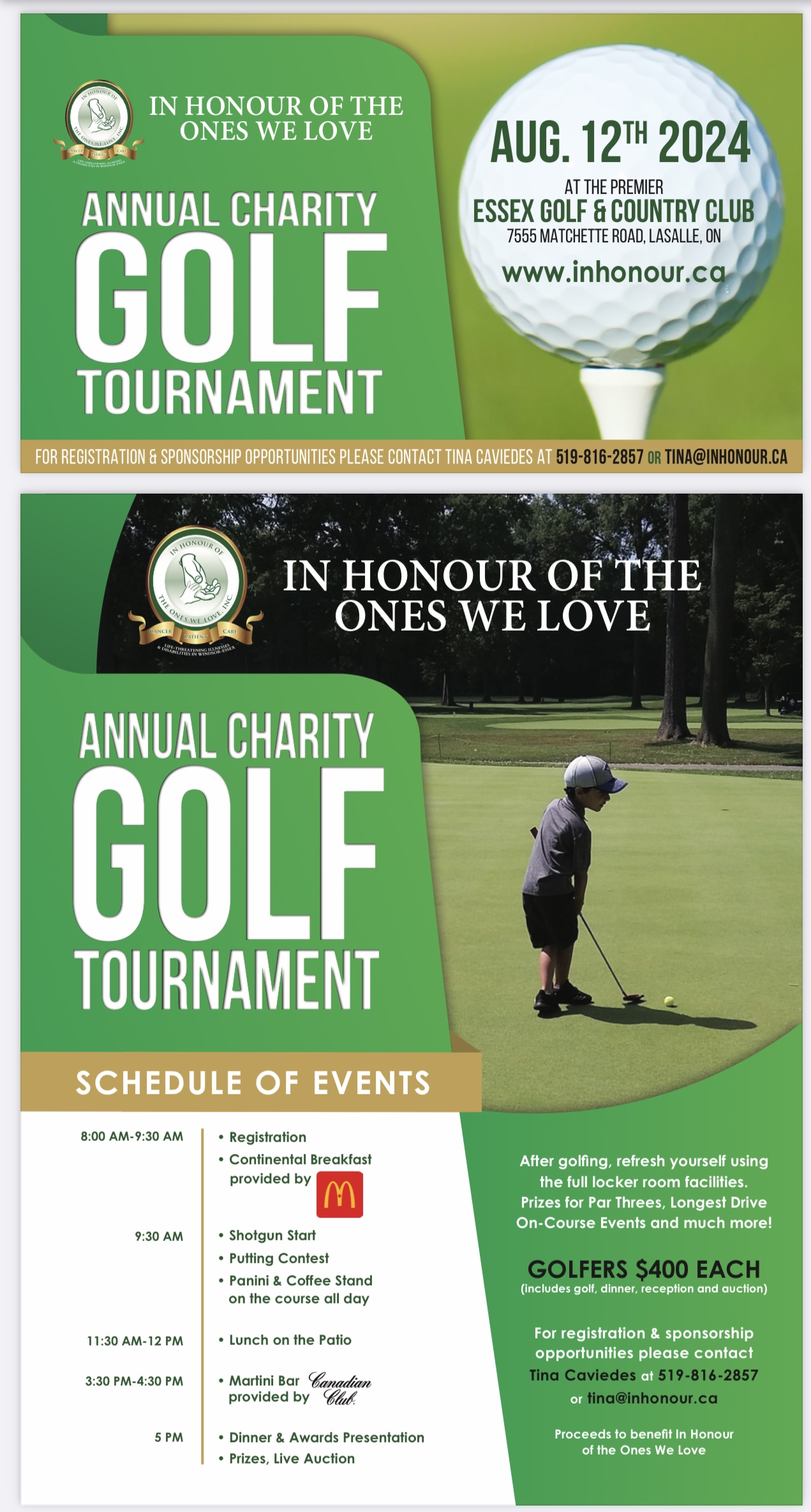 In Honour of the Ones We Love Annual Charity Golf Classic 2024